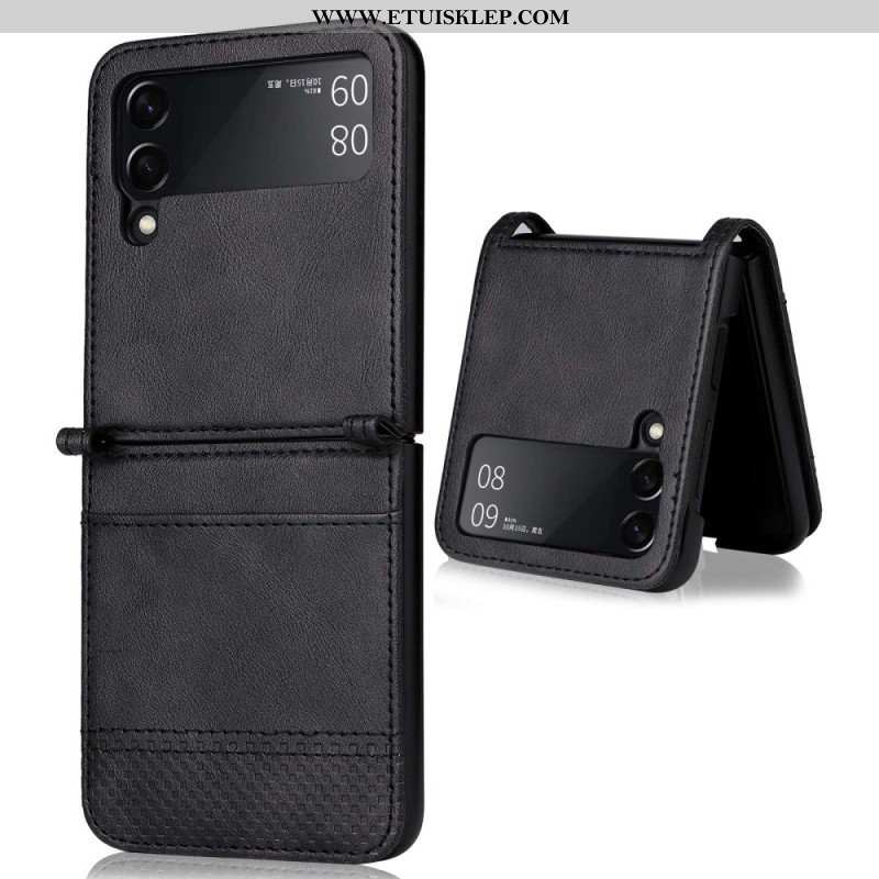 Futerały do Samsung Galaxy Z Flip 4 Etui Folio Etui Na Karty W Stylu Vintage Ze Skóry